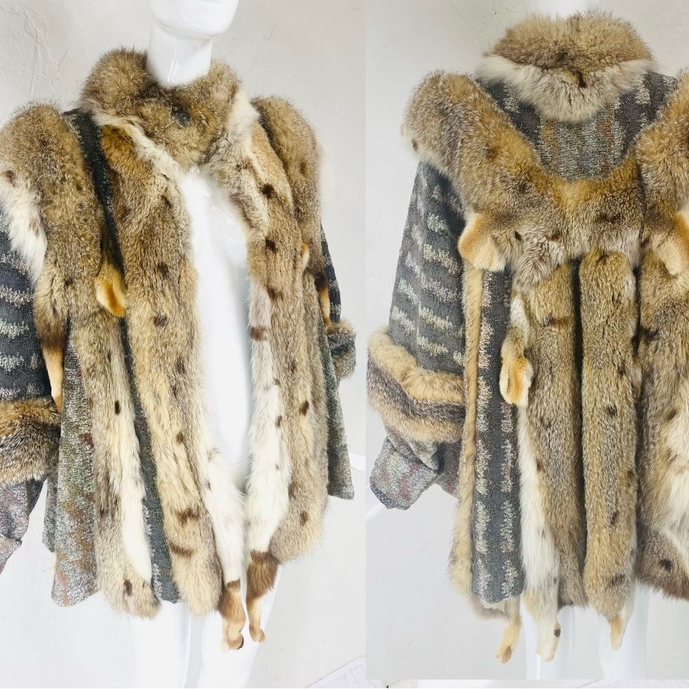 ❤️SOLD❤️ Vintage AMEN WARDY CHRISTINE VOGDT multi fur knit coat